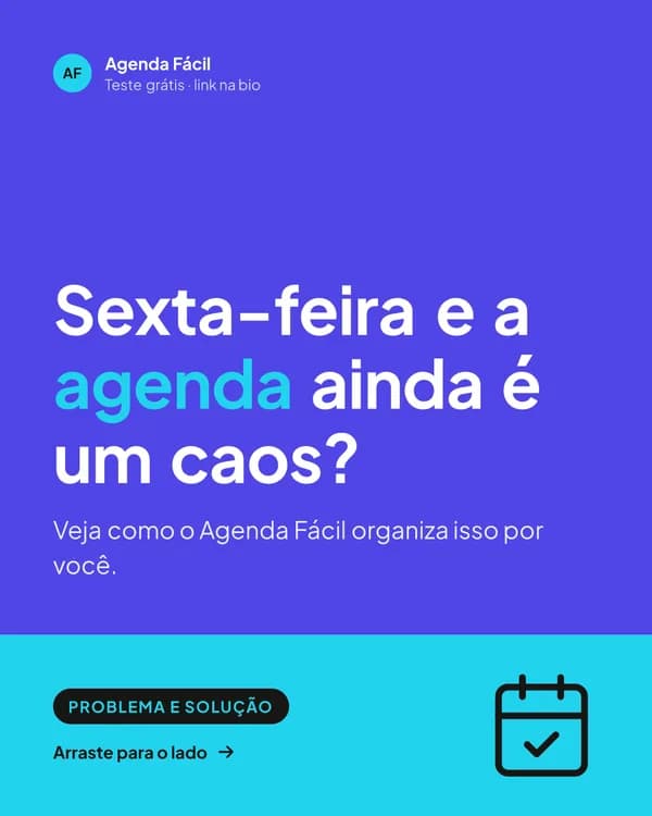 Carrossel de uma empresa de software de agendamento: problema e solução para a agenda bagunçada