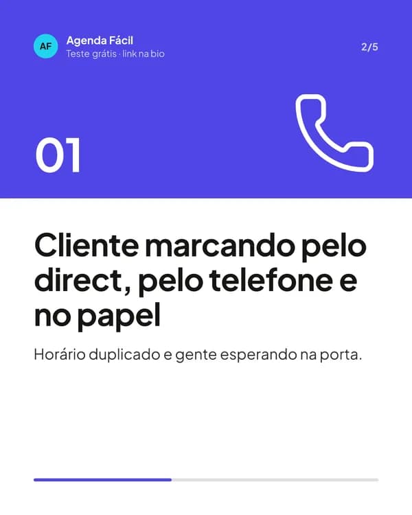 Carrossel de uma empresa de software de agendamento: problema e solução para a agenda bagunçada
